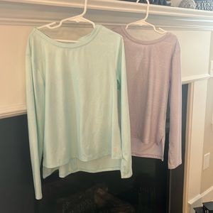 Barely used girls long sleeve blue and purple avia shirts